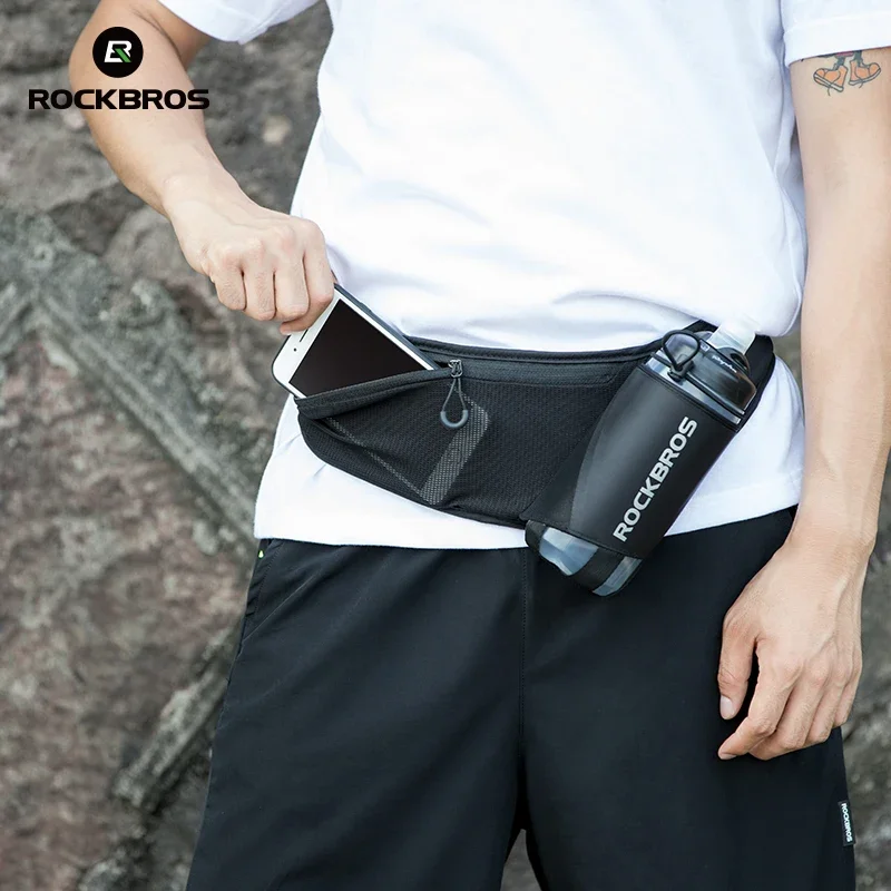 

ROCKBROS Water Bottle Bag Cycling Running Hiking Kettle Bag Mobile Phone Pocket Change Bag Outdoor Sport Bicycle Accessories