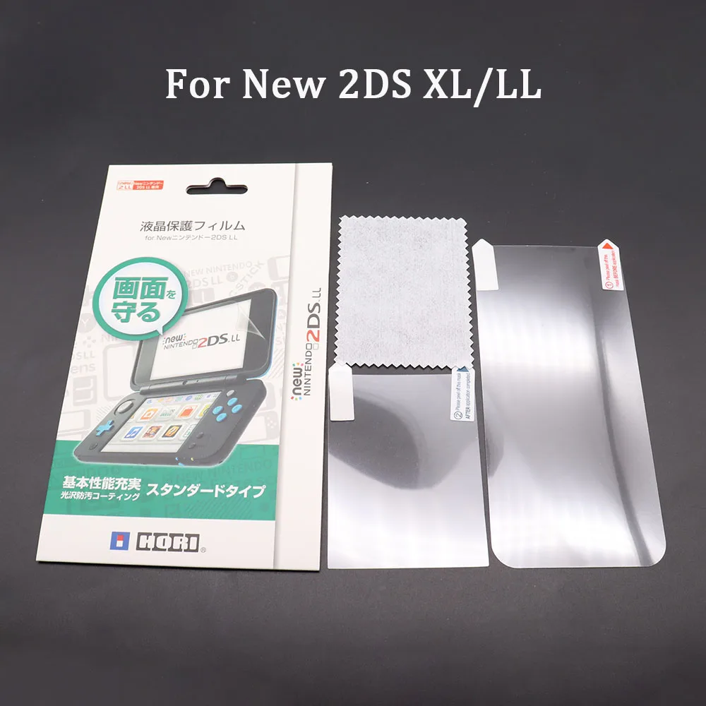For New 2DS 3DS XL LL Clear Split Shell Transparent Protective Cover Case Screen Film LCD Screen Protector