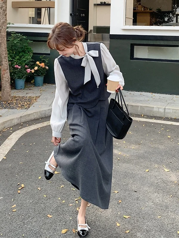 

ey Unique Beautiful Spring New Arrival Women's f-length Skirt Set Faionable Two-piece Suit Unique Sle Student orm