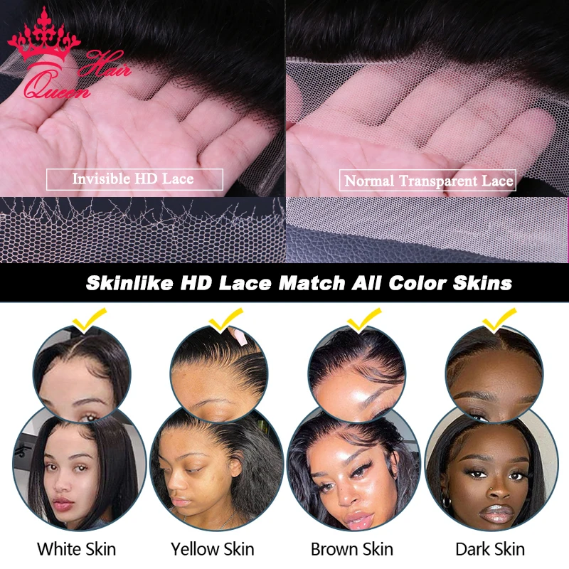 13x6 HD Lace Frontal Straight 13x4 Transparent Lace Frontal Peruvian Virgin Raw Hair Nature Hairline Bleached Knots Preplucked