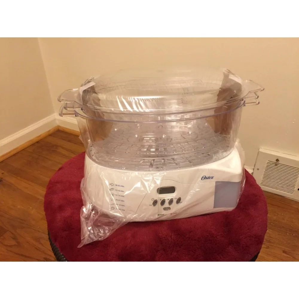 5712 Electronic 2-Tier 6.1-Quart Food Steamer, White