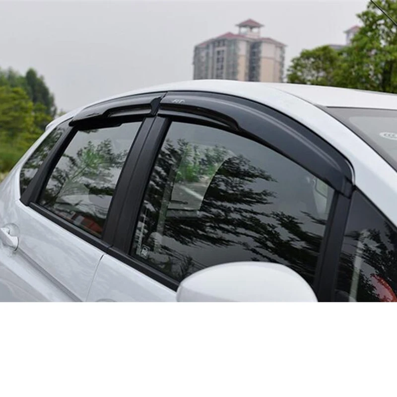 FOR 4PCS NEW Honda Fit Jazz Window Visor 2014-2020 Car Windows Side Sun Rain Protection Shield Waterproof Visor GK5 Refit