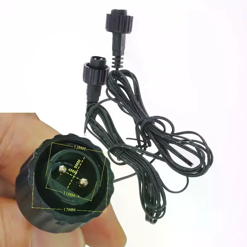 1/3/5Pcs Waterproof Extension Cable For Solar Panel 2Pin LED Connector Male 2 Meters Black 2Pin Plug Connector Wire