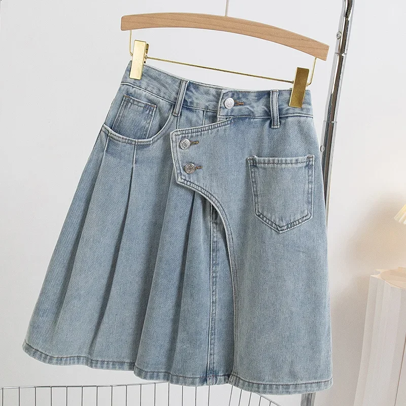 Pure cotton retro short skirt for women in summer, high waisted A-line pleated half body  tennis skirt  korean fashion clothing