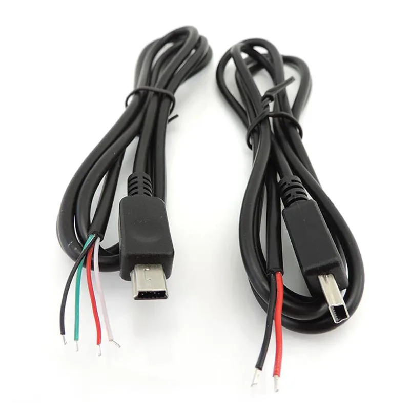 2pin 4pin Mini USB Male Jack Power Cable 5Pin DIY Charging Data Transmission Connector Welding 1m Wire 2 4 Core