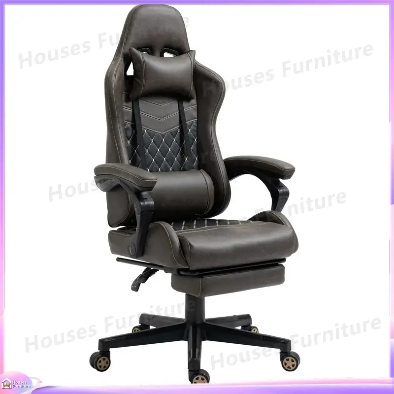 210 Ergonomic Gaming Chair High Back PU Leather Office Chair Diamond Pattern Recliner with Footrest Lumbar Support Adjustable