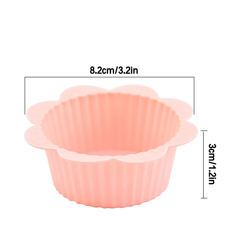 8cm Flower Silicone Mold Muffin Liners Cupcake Bakeware Kitchen Gadgets Mould For Pastry Baking DIY Cake Tools Party