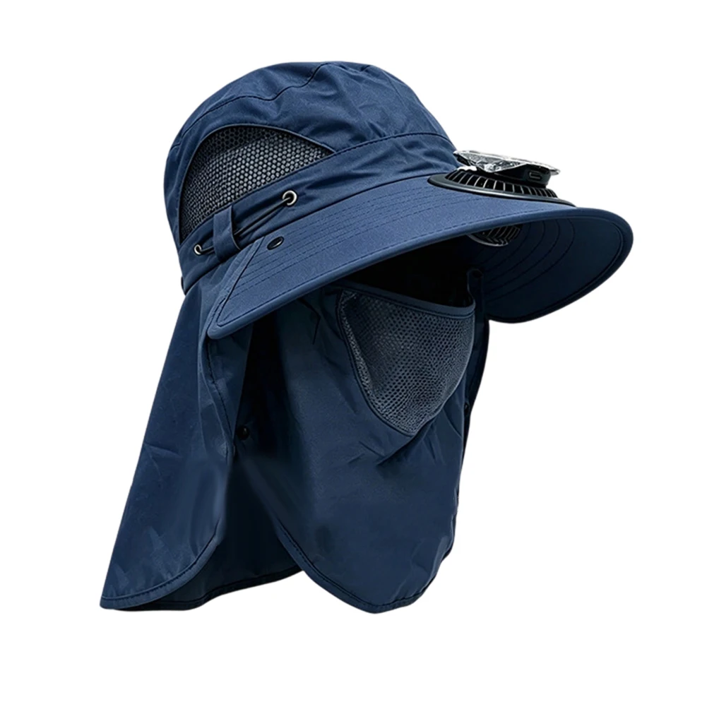 Lightweight Breathable Solar Fan Bucket Hat With USB Charging And Neck Cover For Men Women Outdoor Cycling Golf Travel Sunscreen