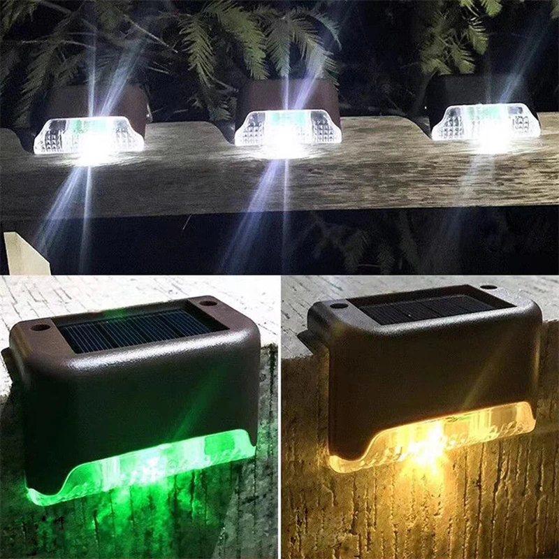 Waterproof Led Solar Lamp For Stairs Railing Step Fence Yard Patio and Pathway Solar Deck Lights 1/4 PacK Outdoor Step Lights