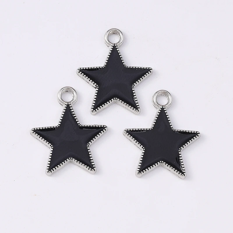 Duarte 20 Teile/los Nette Emaille Stern Charms Anhänger für Schmuck Machen Ohrringe Halsketten Armbänder Zubehör DIY Handwerk Liefert – Detail 3
