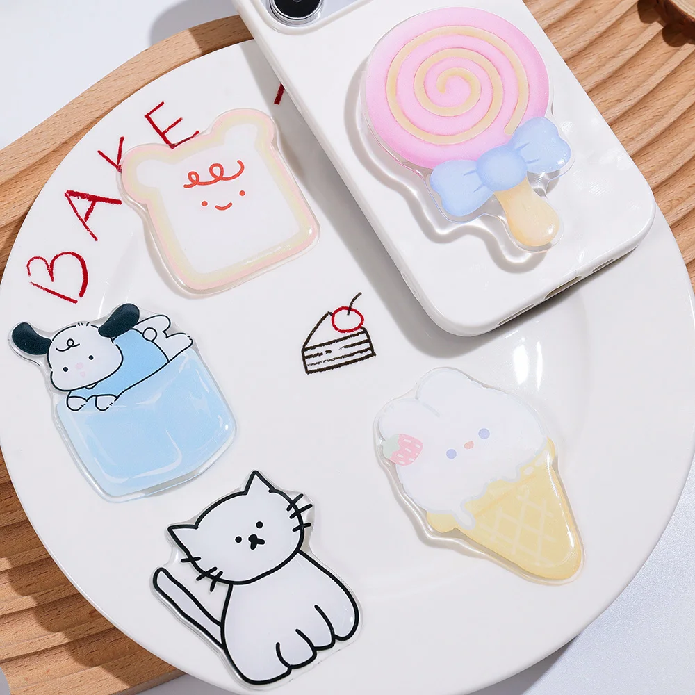 Cute Cartoon Grip Tok Acrylic Foldable Finger Ring Socket Expanding Stand Portable Phone Bracket For Apple iPhone Samsung Cases