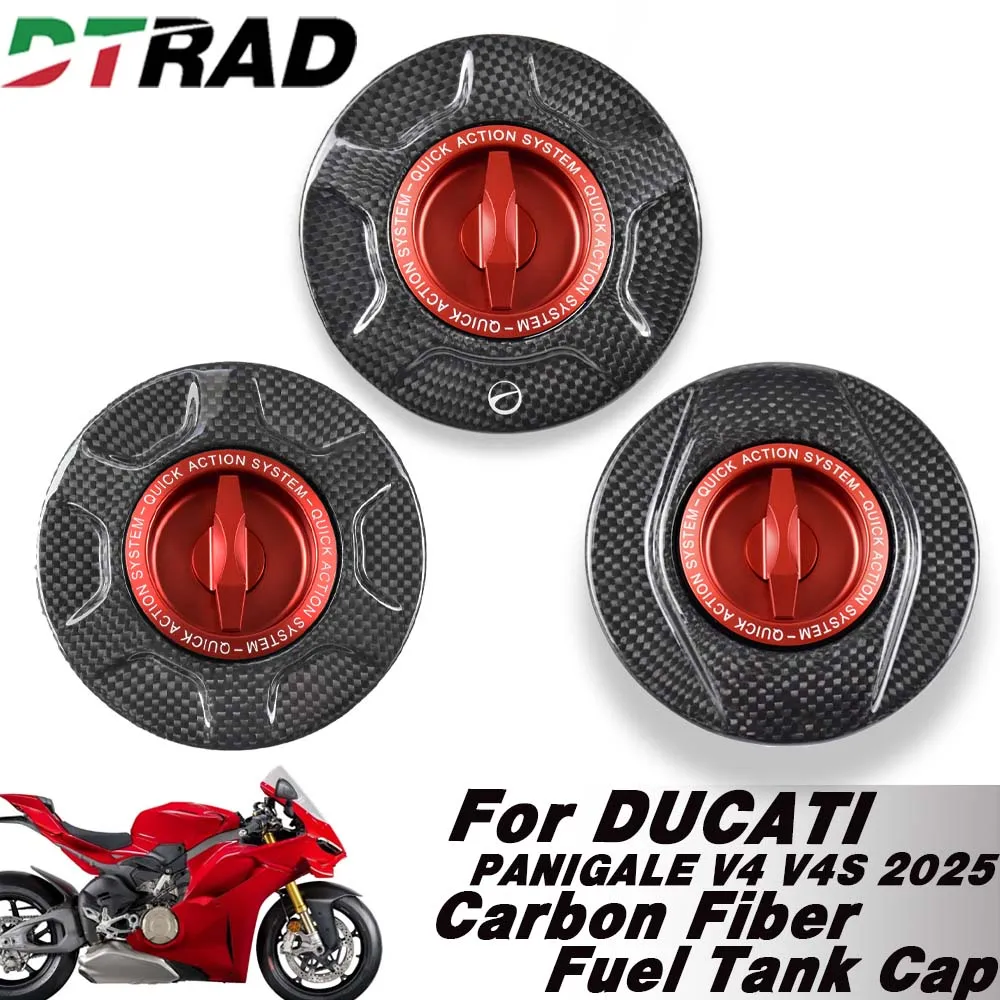 

Carbon Fiber Quick Gas Racing Fuel Filler Cover For DUCATI Panigale V4/S/R 2025 Motorcycle Turn Key Gas Oil Plug Petrol Tank Cap