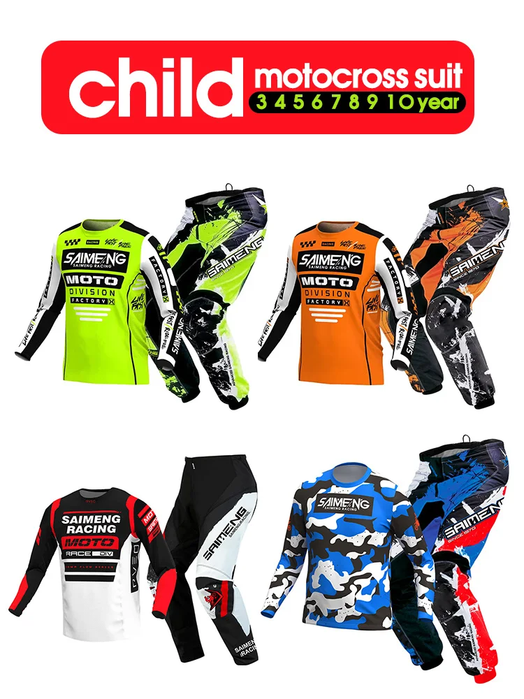 motocross gear set for kids racing suit child cross Jersey and Pant Enduro boy girl MX ATV MTB MOTO 3 4 5 6 7 8 9 10 11 years