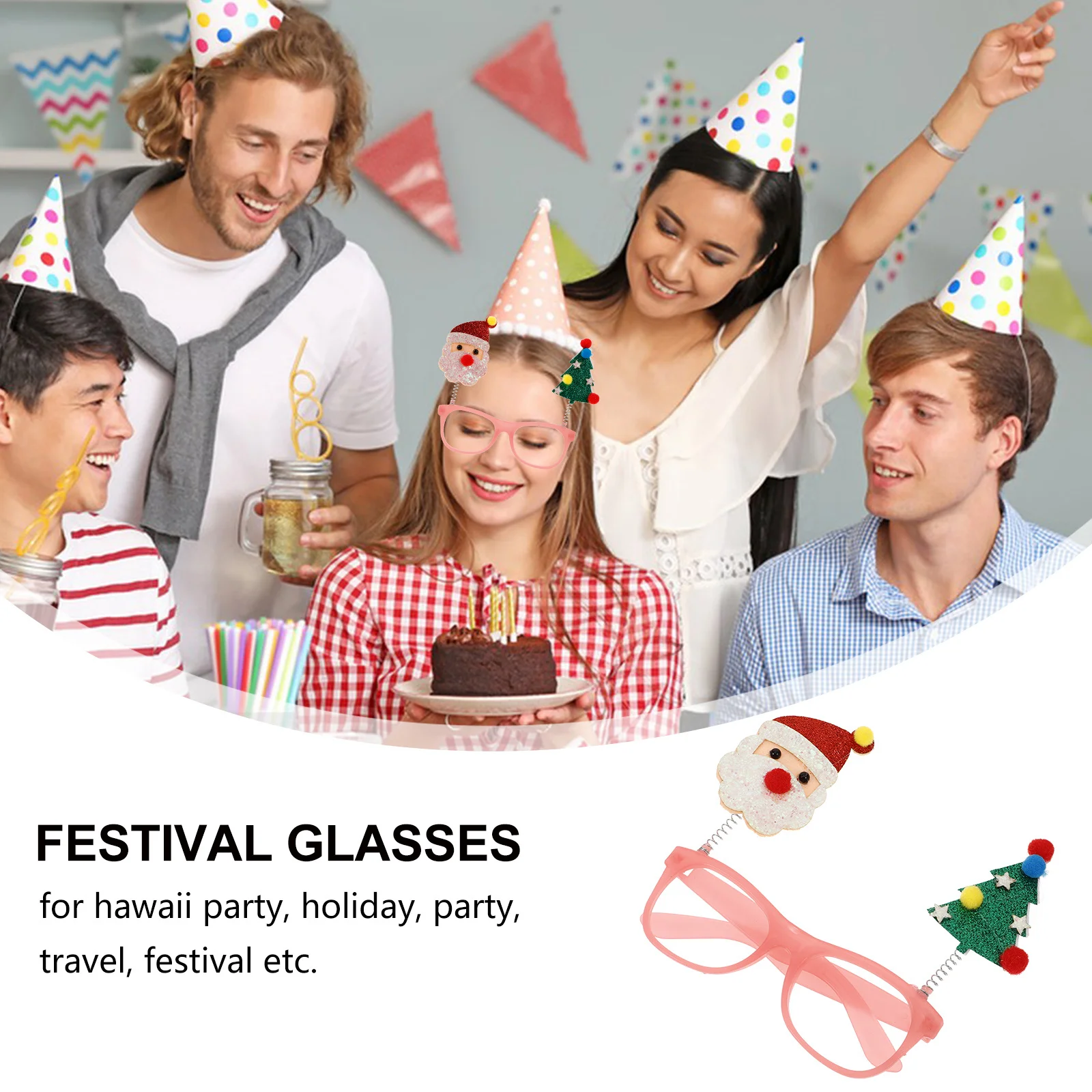 

Christmas Party Glasses Cold Light Colorful Santa Claus Snowman Frames Xmas Costume Eyeglasses Holiday Photo Props