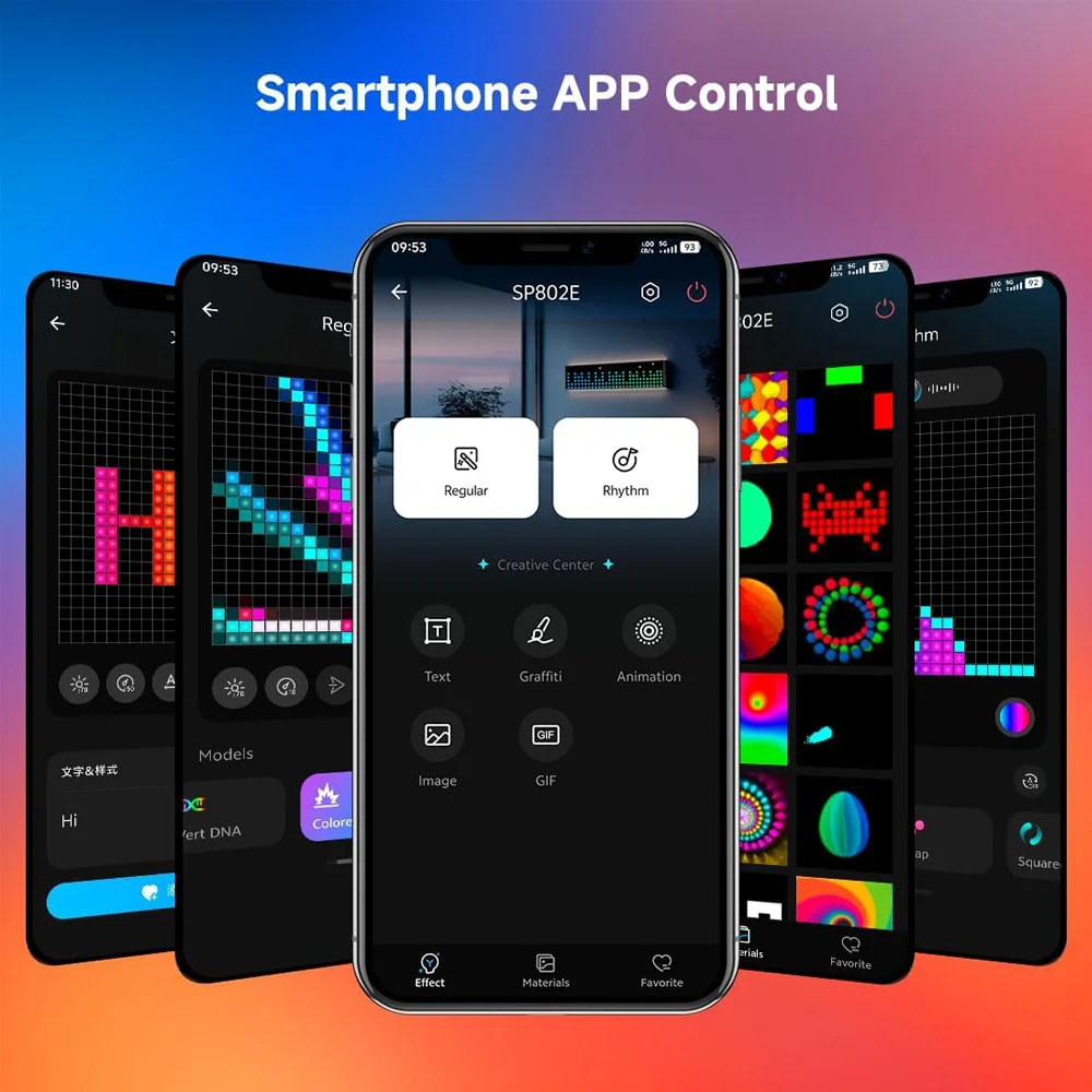 Smart Bluetooth Controller WS2812B RGB Flexibele 8X8 16x16 8x32 Pixel Led-paneel Matrix Scherm Module Adresseerbare IC APP Controle