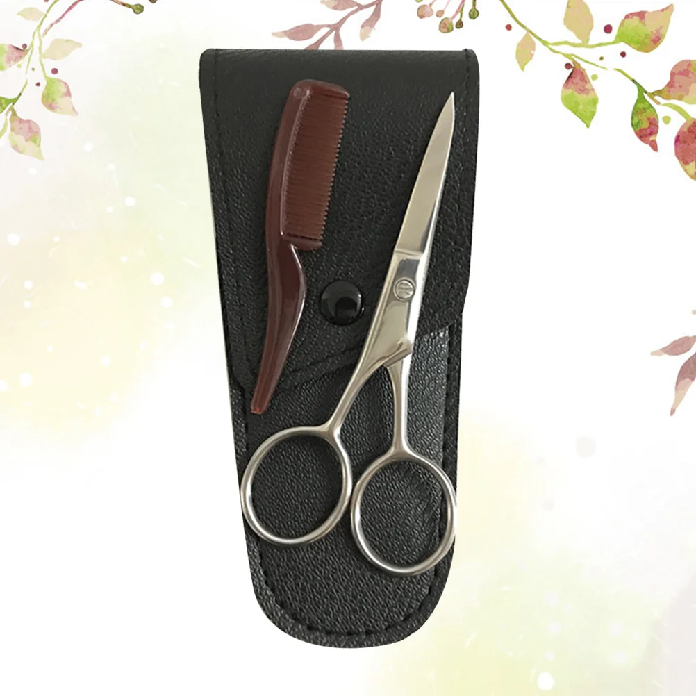 Professional Eyebrow Scissors Nose Hair Beard Trimmer with Comb Small Shaper Tooth Gems Thinning Shears