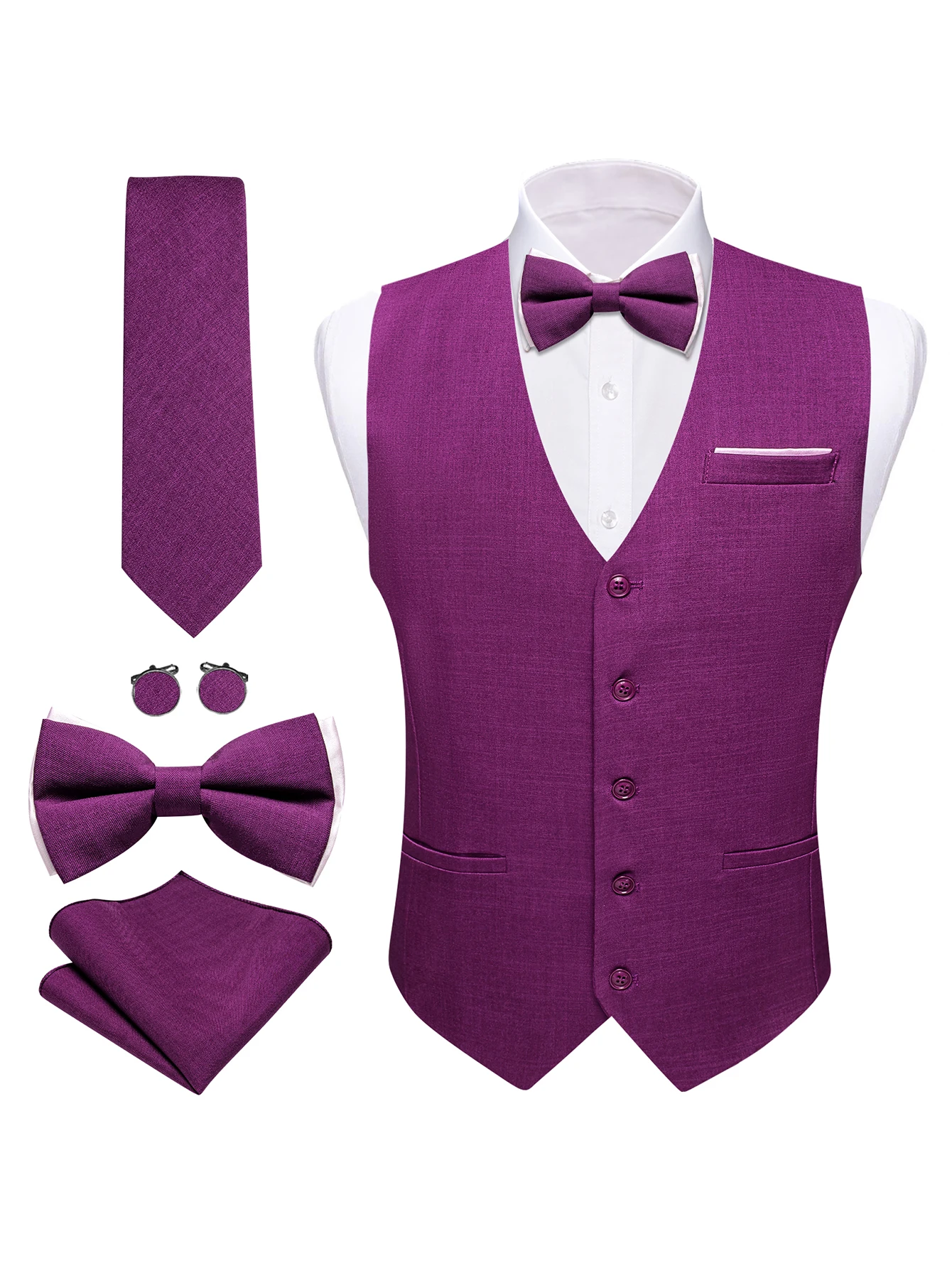 Barry Wang, 5 шт., однотонная мужская майка с галстуком, носовой платок, запонки, официальный комплект |   Свадьба, Бизнес