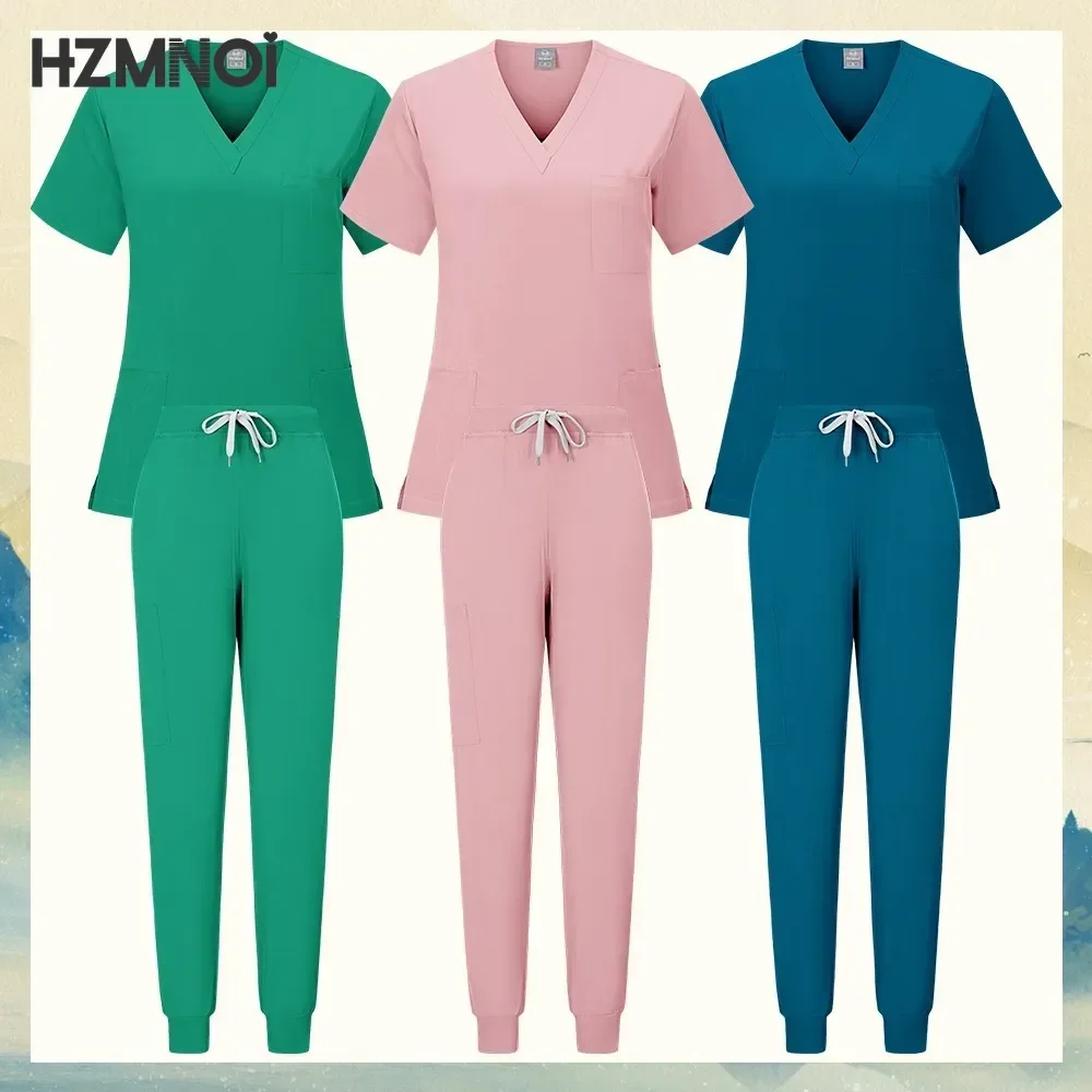 Unisex Medical Uniforms Men Women Nursing Clothes Beauty Costume Nurse Scrubs Sets Doctor Dentist Workwear Clinical Tops Pants