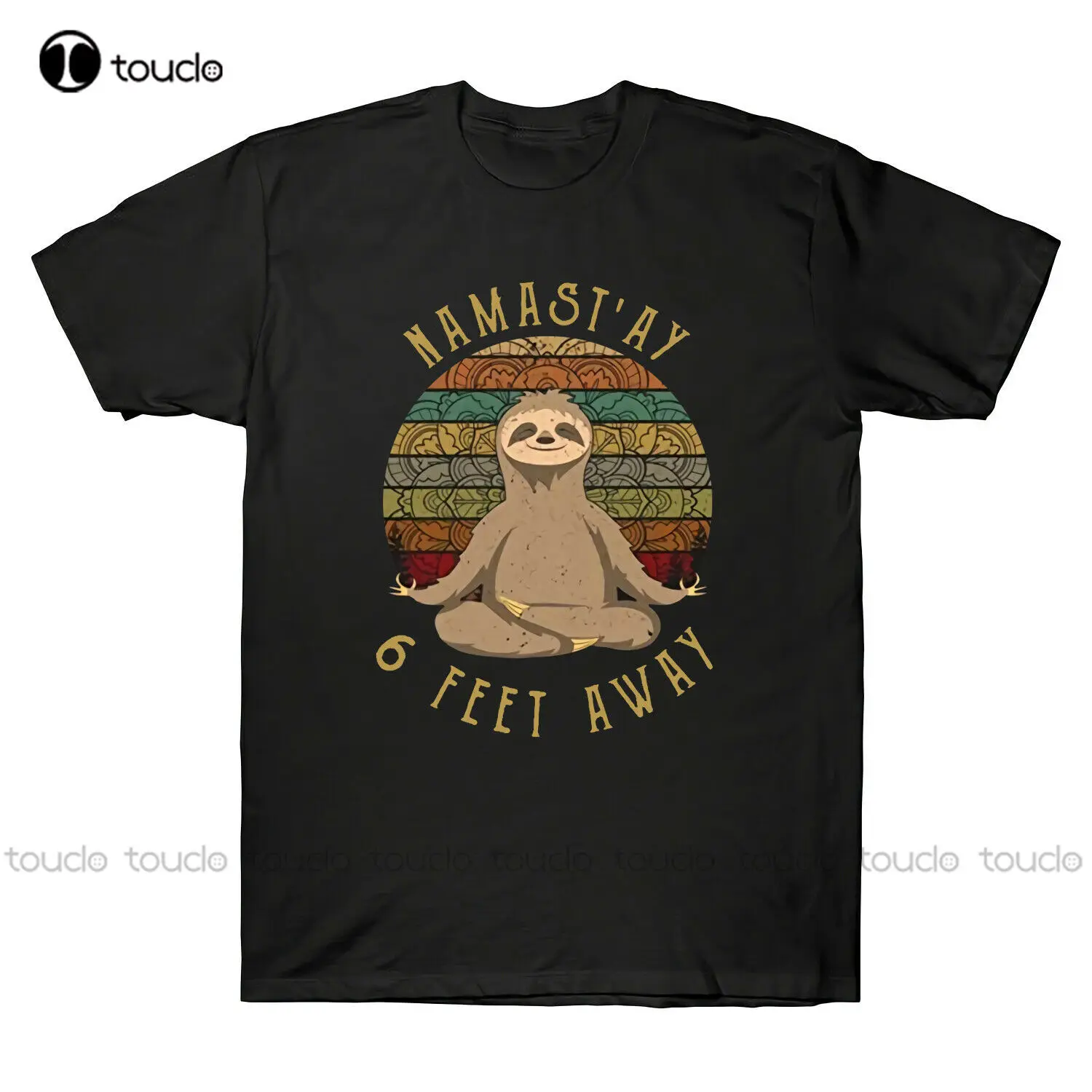 New Sloth Hippies Yoga Namast'Ay 6 Feet Away Social Distancing Vintage Women'S T-Shirt Womens Tall T Shirts Cotton Tee Unisex