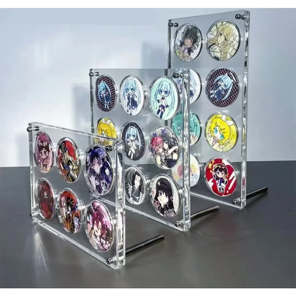 Acrylic Anime Badge Display Porous Transparent Showing Stand Storage Box Goods Stand Showing Stand Set Badge Not Included