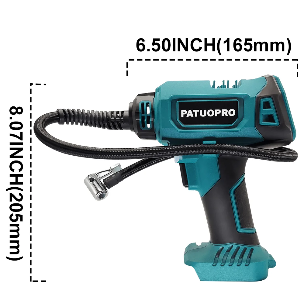 PATUOPRO-Inflator Automático Sem Fio, Bomba de Ar Elétrica, Pneu De Carro, Compressor Portátil, Bateria Makita 18V, Sem Bateria, 600mm