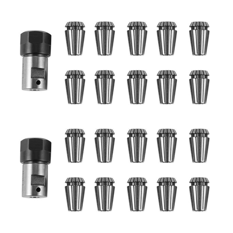 

20Pcs Er16 Spring Collet + Motor Shaft 8Mm Extension Rod Holder Cnc Milling Lathe Tool Engraving Machine