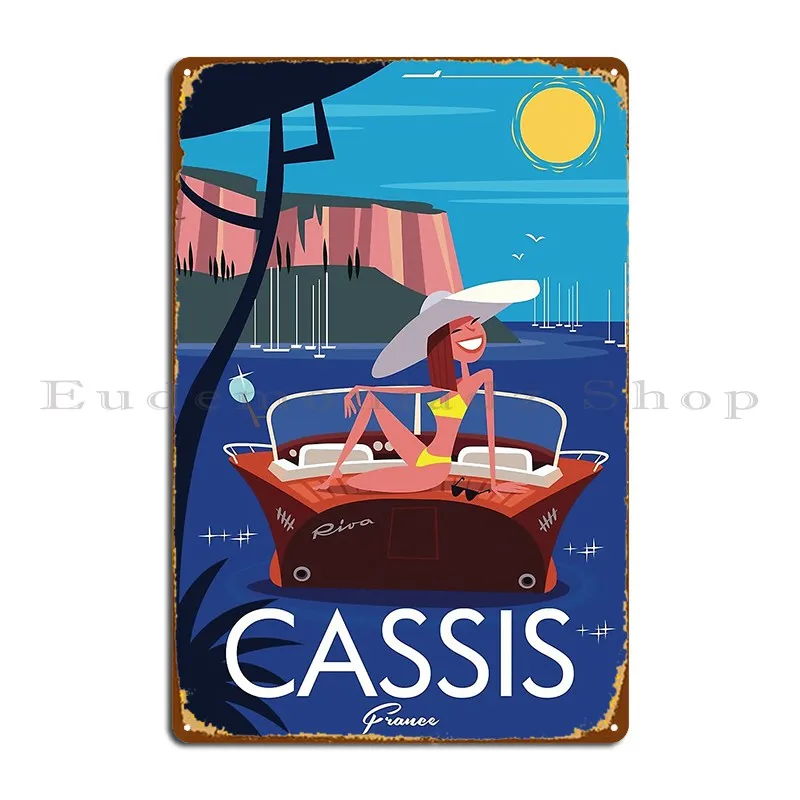 Cassis France Poster Metal Sign Club Bar Wall Plaque PaintingCustomize Vintage Tin Sign Poster