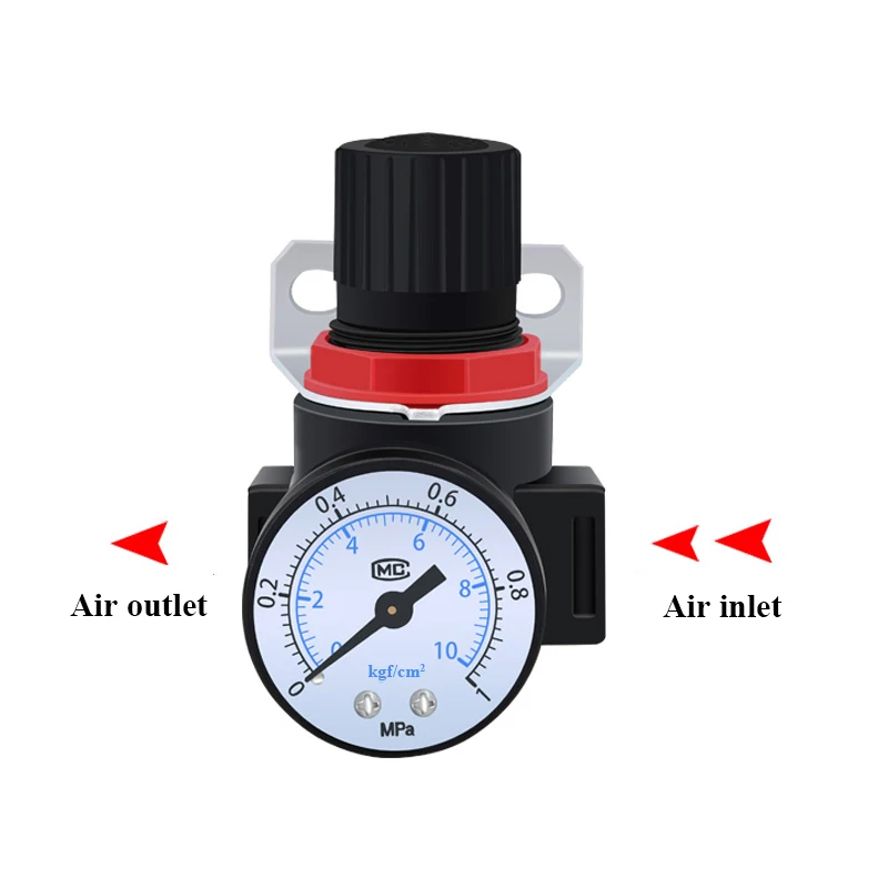 Control de regulador de presión de aire AR2000 de 1/4 pulgadas para unidades de tratamiento de regulación de Gas de bomba de compresor con manómetro