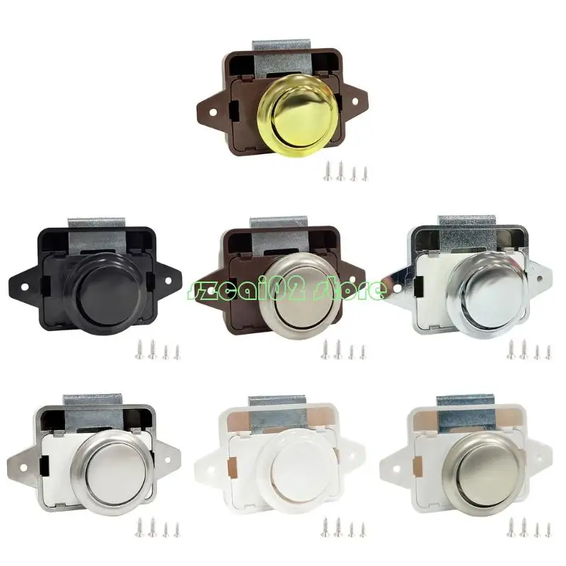 

400B Push Lock Keyless Cupboard Lock Furniture Hardware Push Button Latches for Campers Motorhome Furniture Keyless Door Lock