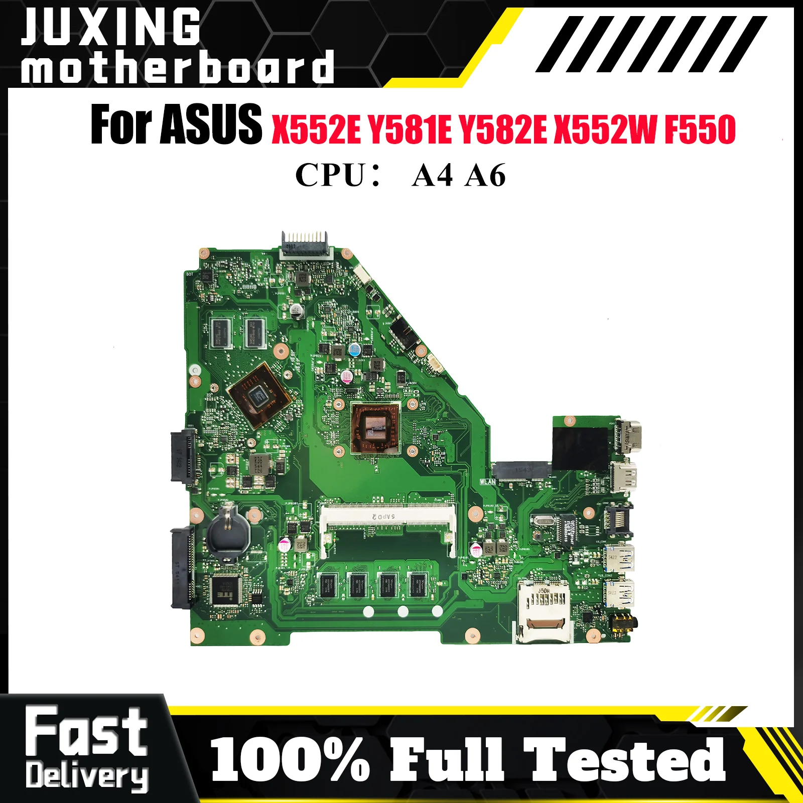 

X550WE Материнская плата для ноутбука ASUS VivoBook Y581E F550WE X550WE X552W X552EP Y582E X550W Материнская плата для ноутбука с процессором A4 A6 stk