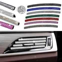 Tira de salida de aire acondicionado de coche con forma de U, decoración de Clip de diamantes de imitación, tira embellecedora de cristal brillante, accesorios para coche, 10 Uds.