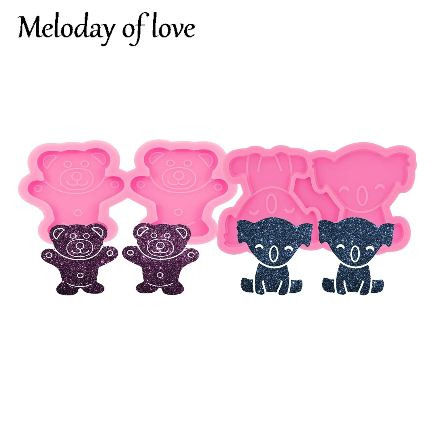 Glossy Cow, Koala, Elephant, Bear Silicone Resin Epoxy Moulds, Animal Chocolate Fondant Cake Sugar Craft Molds DY1642