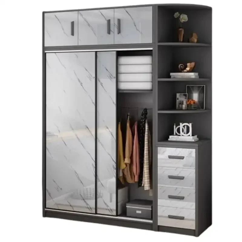 Nordic Luxury Tall Wardrobes Orgnizer Modular Wooden Dressing Clothes Wardrobes Bedroom Cupboard Roupeiro De Quarto Furniture