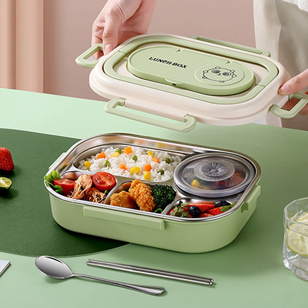 

Insulated Lunch Box Stainless Steel 304 Metal Container With 5 Compartments For Lunch khaki 1500ml