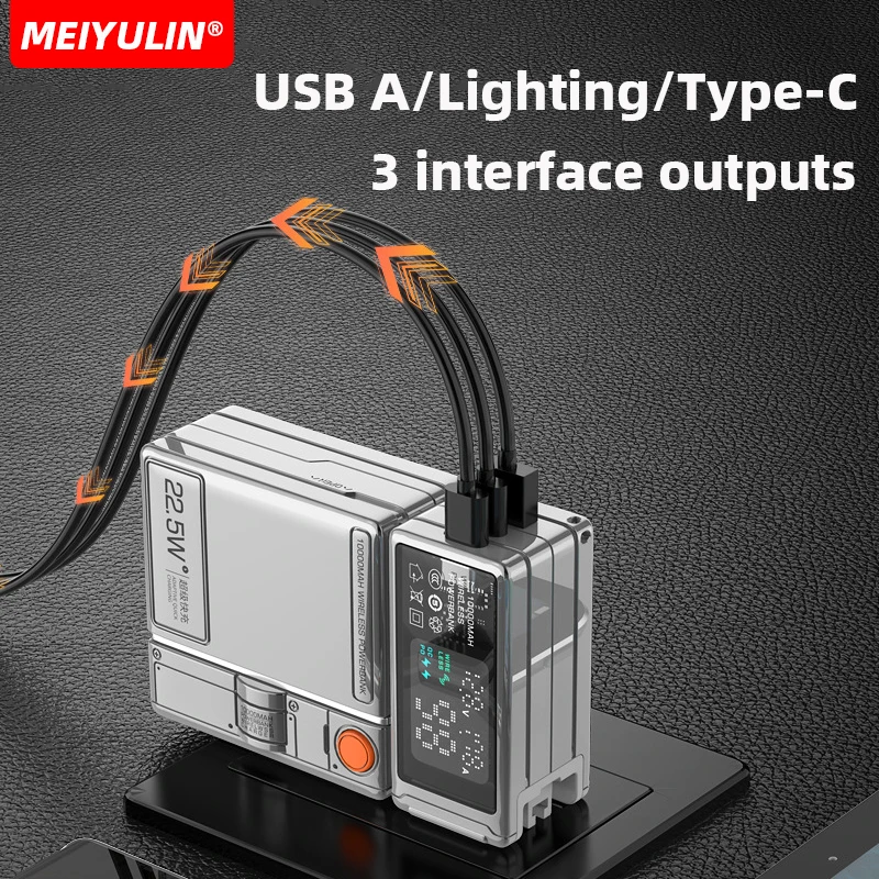 10000mAh Magnetic Wireless Power Bank Stand Portable USB Cable Fast Charging Spare Battery for Apple Watch iPhone Samsung Xiaomi view 3