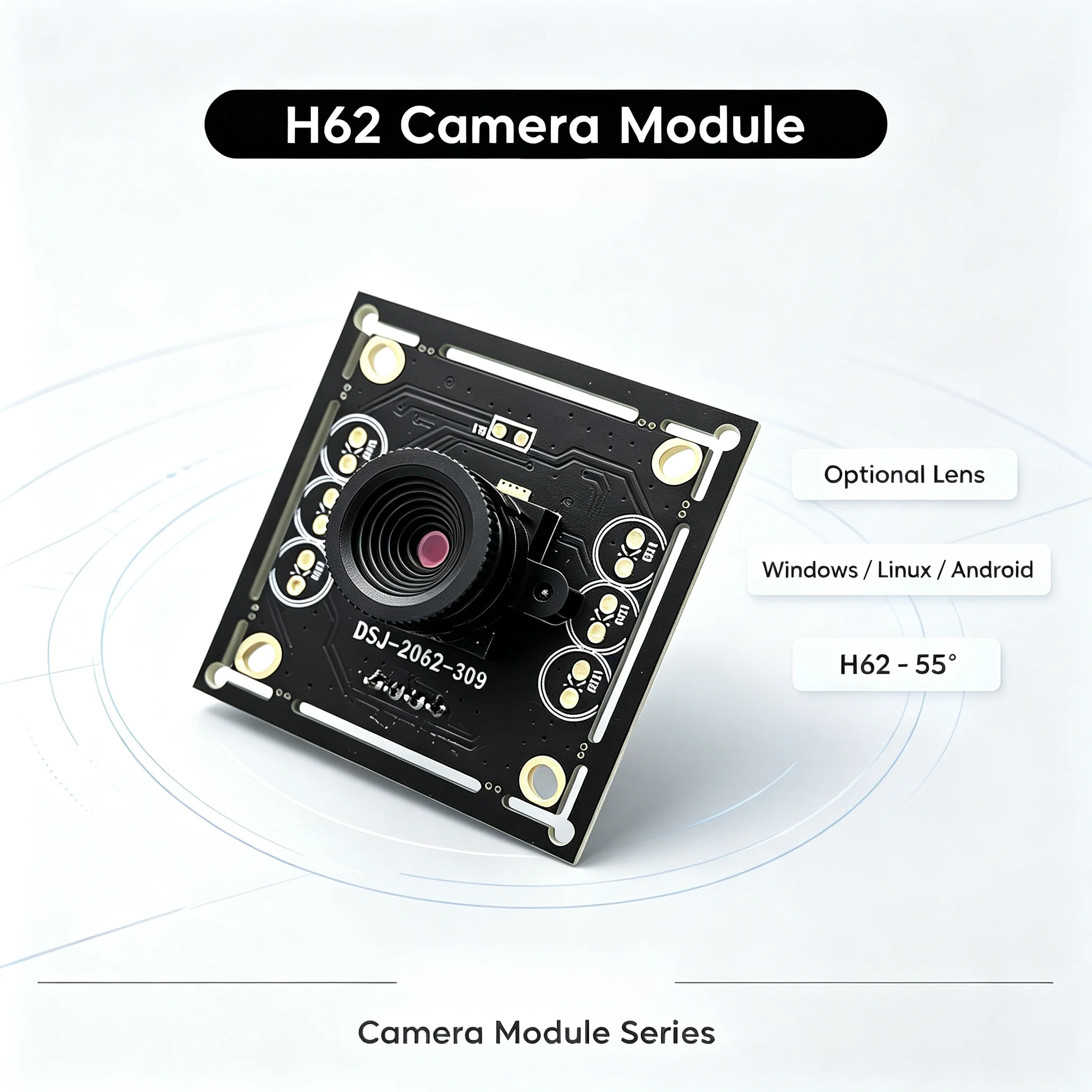 H62 55 Degree Lens USB Camera Module 720P HD UVC Plug and Play for Face Recognition Industrial Vision Smart Devices