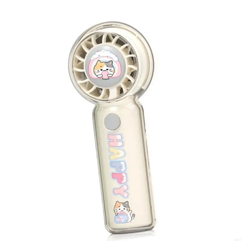 M6CB Small USB Operated Hand Fan with Adjustable Speeds and Rechargeable Battery Plastic Texture Suitable for Hot Weather