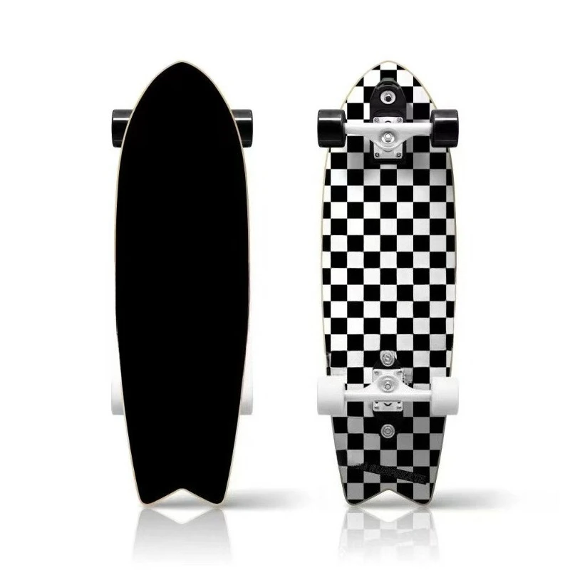 Land surfboard, dual system shallow foot socket, professional road surfboard