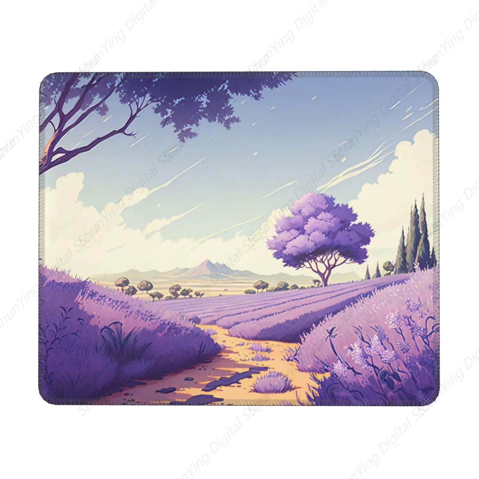 

Purple Lavender Pattern Mouse Pad Anti Slip Rubber Suitable For Office Gaming Mouse Pads On Computers And Laptops 18*22cm