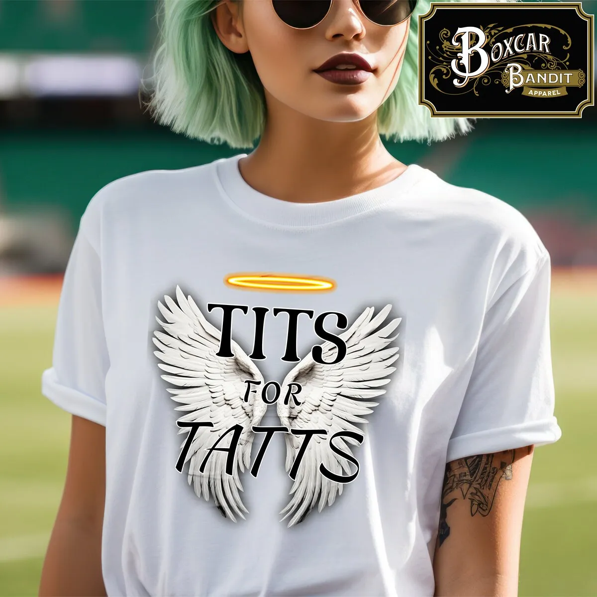 Tits For Tatts shirt tattoo angel T Funny Titties wings lovers Mama friend