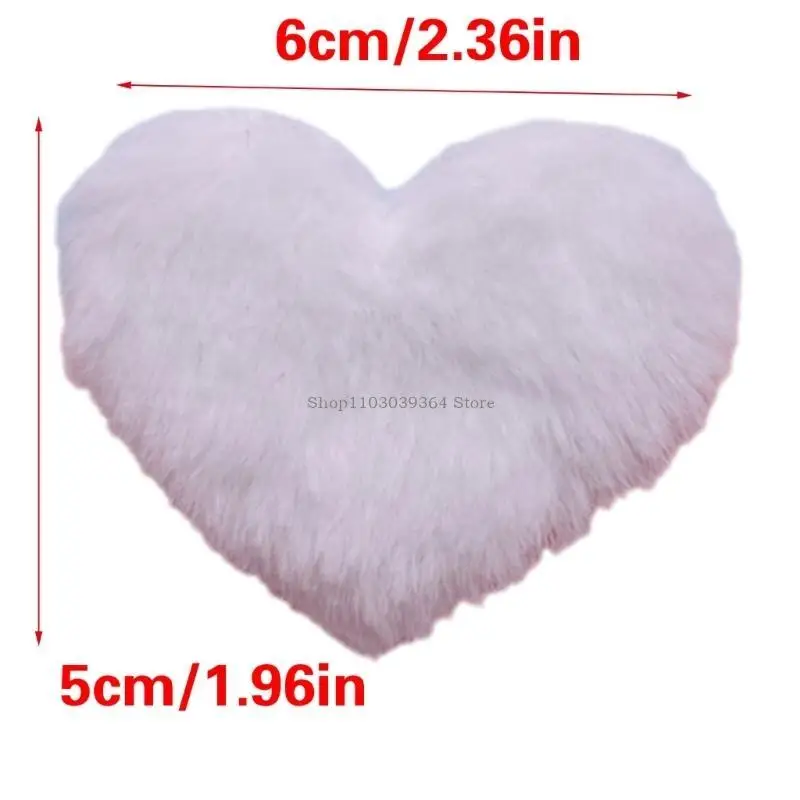 Appliques Crafts Plush Heart for Sticking on HairPins Props Furry Appliques