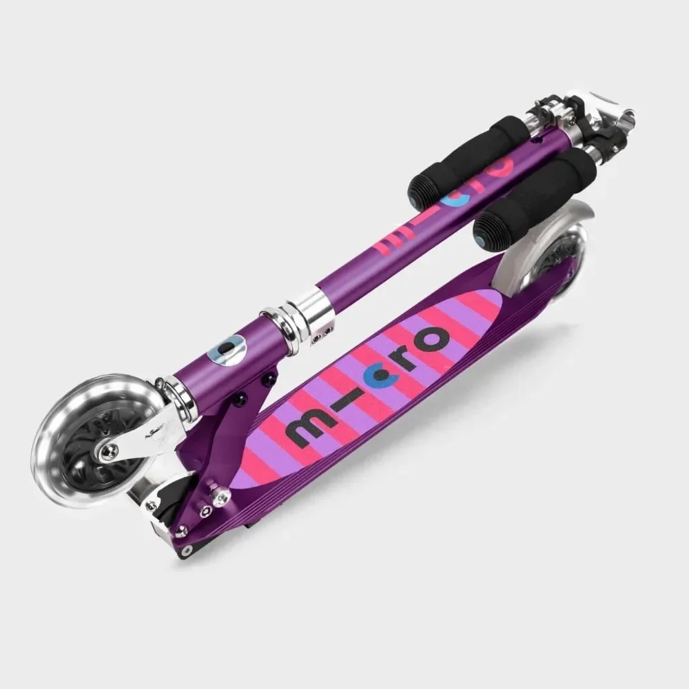 LED  2 Wheeled Kick Scooter Ages 6+ to Teen, fold-to-Carry, Lightweight, Portable Scooter with Motion-Activated Light-up