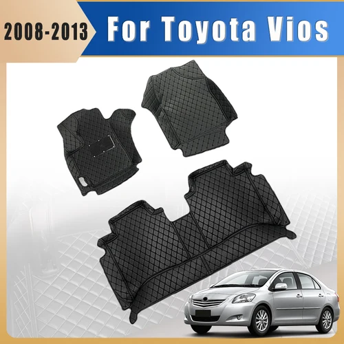 Alfombrillas para el suelo del coche, alfombras para maletero para Toyota Vios 2013 2012 2011 2010 2009 2008, accesorios personalizados para automóviles, estilo protector impermeable