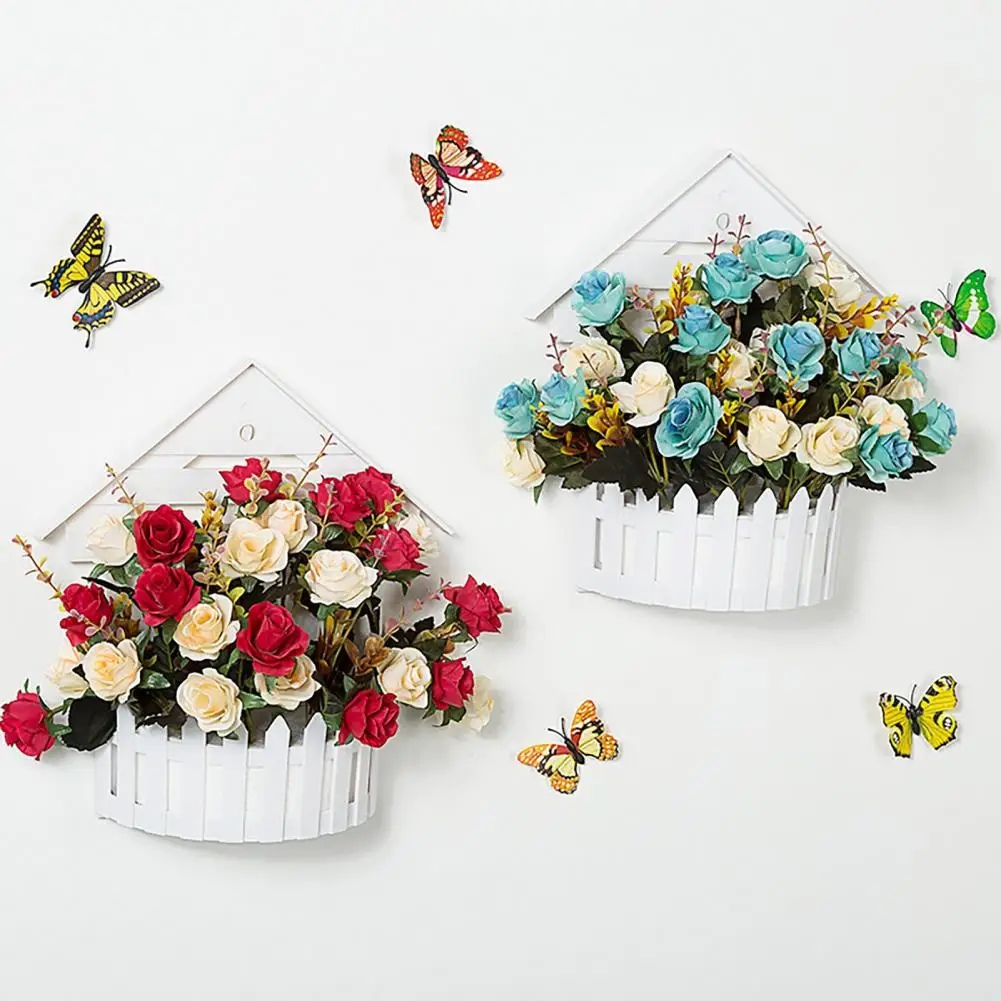 Sustainable Home Decor Hanging Flower Basket Handcrafted Sustainable Planter Durable Wall-mounted Garden Decor for Balcony