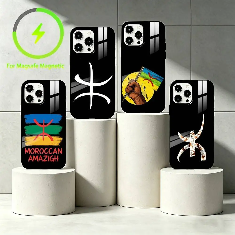 A-Amazigh Berber Flag Phone Case For iPhone 17,16,15,14,13,12,Plus,Pro,Max For Magnetic Wireless Charge