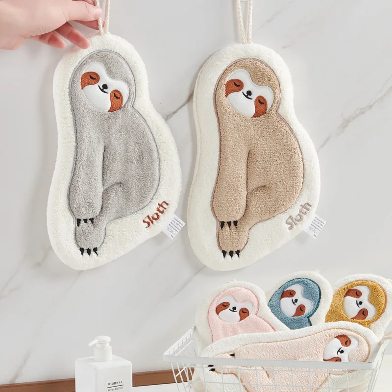 Cute Carton Hand Towel Super Absorbent Microfiber Towel Wiping Hands Cloth Tableware Cleaning Towel for Kitchen Bathroom