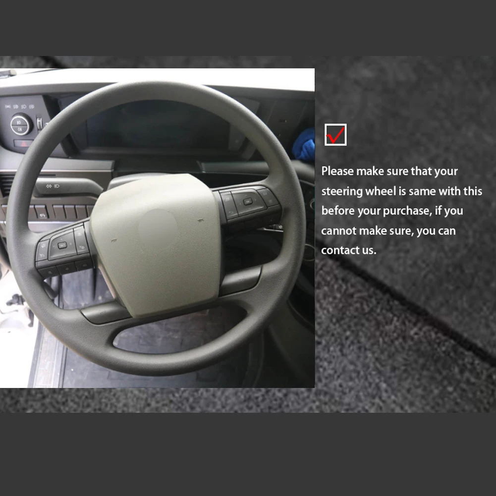 Custom Microfiber Leather Car Steering Wheel Cover Wrap for Volvo VNL VNR FM FH 2017-2025