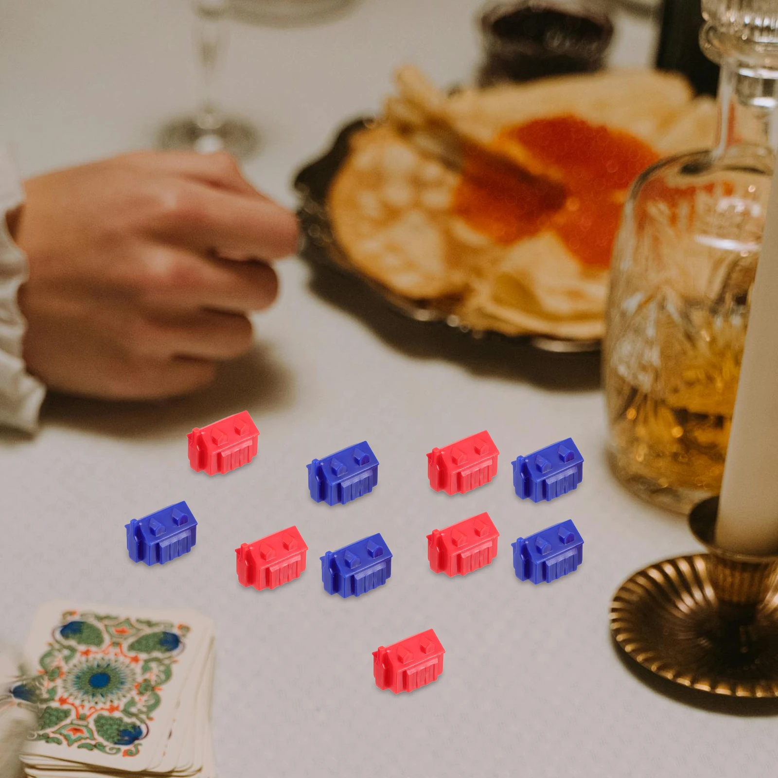 40 szt. Figurki bogatych ludzi z gry Planszowej, plastikowe domki, miniaturowe budynki, zestaw zamienny, trwałe akcesoria do gier rodzinnych.