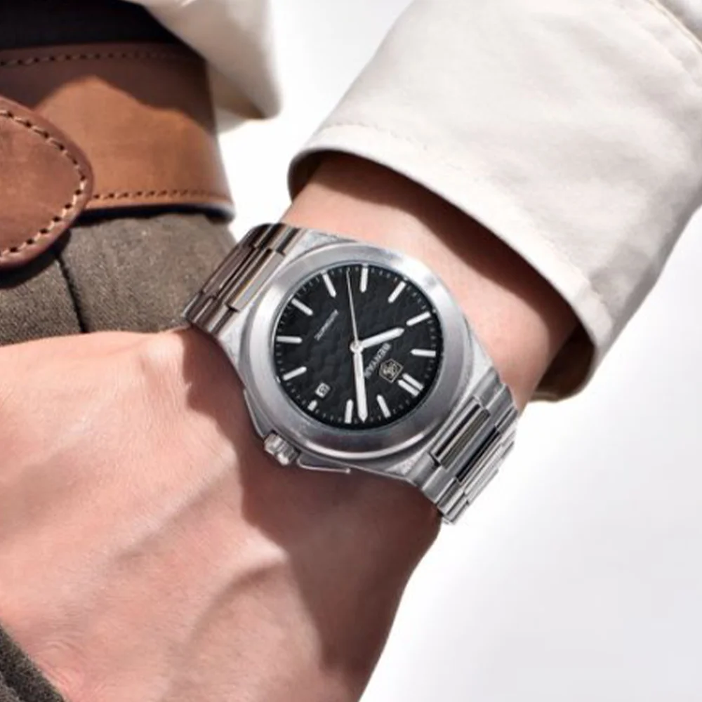 2025 Benyar جديد قرص العسل العلامة التجارية الفاخرة ساعة ميكانيكية للرجال الفولاذ المقاوم للصدأ ضوء الليل ساعة أوتوماتيكية للرجال BY-5219 #3