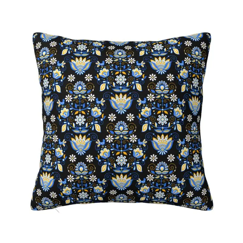 Custom Ukrainian Motif Folk Embroidery Art Cushion Covers 45x45cm Velvet Vyshyvanka Pillow Case for Sofa Car Square Pillowcase